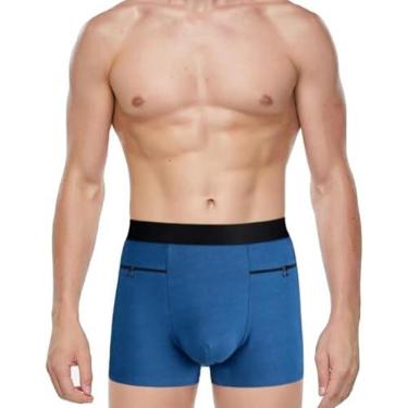 Imagem de Calcinha De Bolso Masculina Cueca Boxer Bolso Oculto Secreto Roupa Interior De Viagem Com Bolso Frontal Secreto, Style4, XL