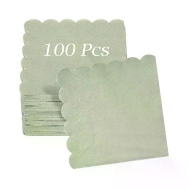 Imagem de 100 Unidades De Guardanapos Descartáveis De Papel Premium Com Borda On