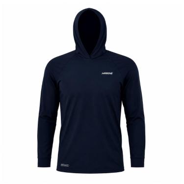 Imagem de Camisa Pesca Marine Sports Poliamida Azul com Capuz FPS 50+ Dryout Tam