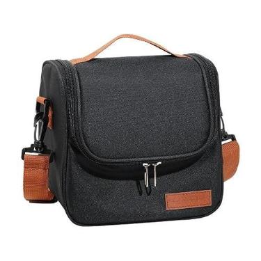 Imagem de Bolsa Térmica Com Alça Lanche Bebida Lancheira Portátil Trabalho Fitness (Preto 2005)