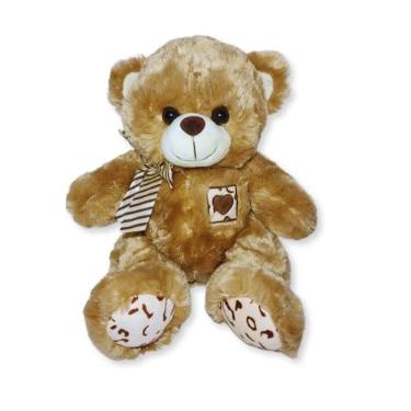 Imagem de Urso de Pelúcia Com Lacinho Fizzy Toys FC2562 Chocolate Chokito