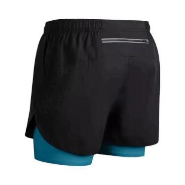 Imagem de Shorts De Ginástica Masculinos 2 Em 1 De Secagem Rápida Para Corrida E