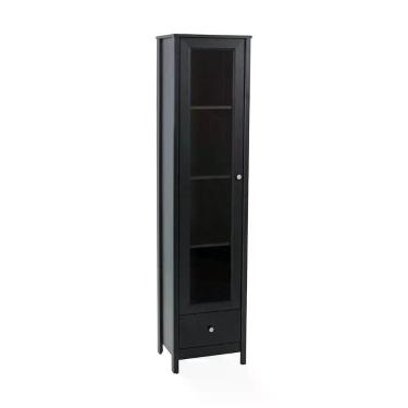 Imagem de Cristaleira Ditália 1 Porta De Vidro 1 Gaveta E-962 Preto