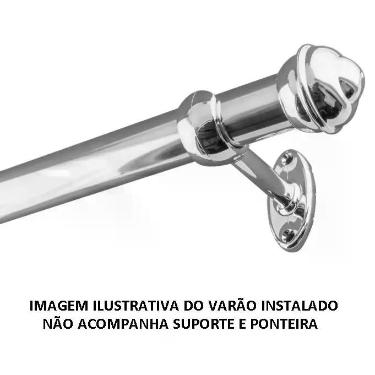 Imagem de Varão De Cortina 19mm Alumínio Cromado (1 varão inteiro) - Bella Arte,