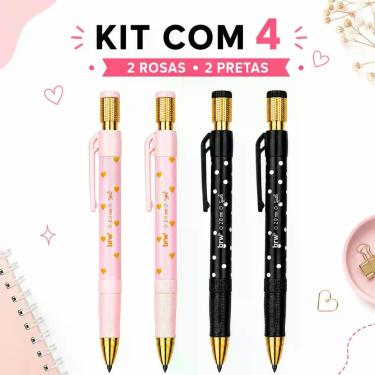 Imagem de Lapiseira Escolar Estampada com Apontador 2.0mm - 4 Unidades - BRW -, 