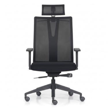 Imagem de Cadeira Addit Presidente Ergonômica c/apoio de cabeça - Rodízio em PU - Back System