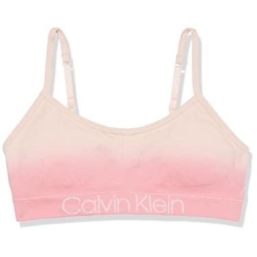 Imagem de Calvin Klein Sutiã sem aro para meninas, Logotipo Ck Icon rosa, 6-6X