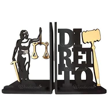 Imagem de Aparador de Livros Direito Justiça Dourado Woodecora
