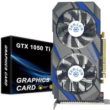 Imagem de Placa de vídeo ZER-LON GeForce GTX 1050 Ti, GDDR5 4 GB 128 bits, 1.291 MHz, GPU com saída DP, HDMI, DVI, PCI Express 3.0, suporta placa de vídeo até 4K para escritório e jogos de PC