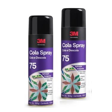 Imagem de Kit 2 Adesivo Cola Spray 75 3m 500ml Reposicionavel Sublimação Origina