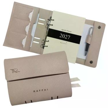 Imagem de Agenda Planner 2027 146-R Personalizada Raffai Couros, Nude