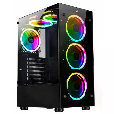 Imagem de Gabinete Gamer Glass 06x Mid Tower ATX Vidro Temperado ARGB 6 Fans Preto Rise Mode RM-CA-06XB-ARGB