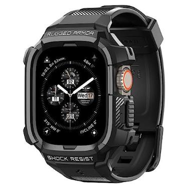 Imagem de Spigen Apple Watch Ultra 4/3/2/1 49mm Rugged Armor Pro Pulseira com Estojo | Capa e Pulseira de TPU Durável, à Prova de Impacto e Resistente a Arranhões, Preto