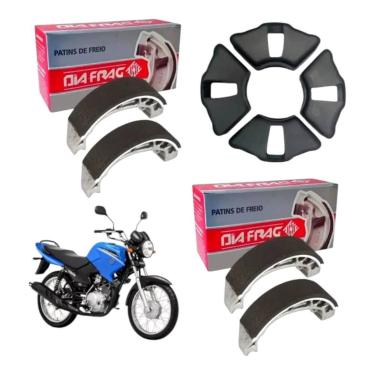 Imagem de Kit Lona Freio Dianteira E Traseira+bucha Da Coroa Ybr 125 - DIAFRAG