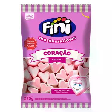 Imagem de Marshmallow Coração Morango e Nata Fini - 250g