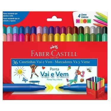 Imagem de Canetinha Hidrográfica Ponta Vai E Vem 150136vvzf 36 Cores - Faber Castell