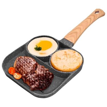 Imagem de Frigideira Antiaderente 3 em 1 19cm Ovo Carne e Hambúrguer