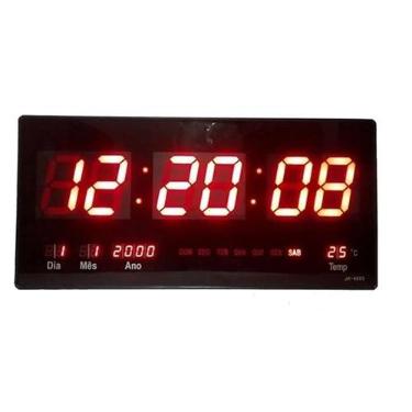 Imagem de Relogio De Parede Led Digital Data Temp 46 Cm Calendario