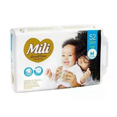 Imagem de Fralda Mili Love & Care Mega M 52Un  Mili