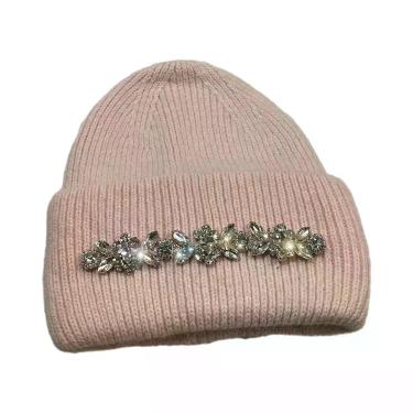 Imagem de Gorro Feminino De Inverno Da Moda: Gorro De Lã Quente Com Pele De Coel