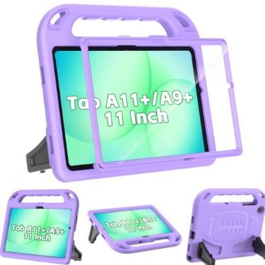 Imagem de BMOUO Capa infantil para Samsung Galaxy Tab A9 Plus 11 polegadas 2023 (SM-X210/X216/X218) - com protetor de tela integrado, alça à prova de choque com suporte para Samsung Galaxy Tab A9 Plus capa para