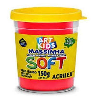 Imagem de Massa Para Modelar Soft 150g Vermelha Acrilex, Vermelho