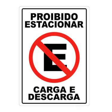Imagem de Adesivo Proibido Estacionar Carga E Descarga Cor Vermelho