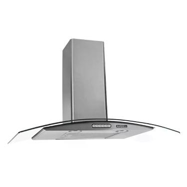 Imagem de Coifa de Parede Nardelli Slim Inox 90cm em Inox e Vidro Curvo com Painel Touch Exaustor Depurador
