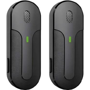 Imagem de Microfone de Lapela Sem Fio com Base para Carregamento Alcance 20 Metros Cancelamento de Ruído Compatível com Iphone Conector Lightning