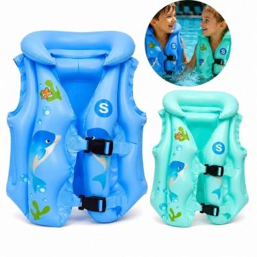 Imagem de Colete Boia Inflavel Infantil Ajustavel Piscina Praia Lago Flutuacao S