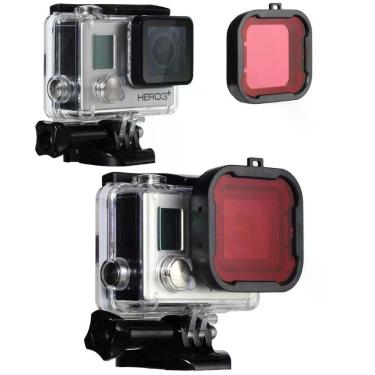 Imagem de Filtro de Mergulho Vermelho para Câmeras GoPro Hero 3+, 4