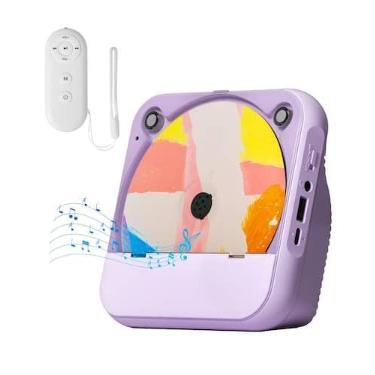 Imagem de Leitor de CD portátil ENVYCLOUD Bluetooth recarregável roxo