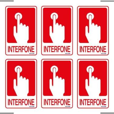 Imagem de Combo 6 Placas De Sinalização Interfone 10x15 Ekomunike - S-235/4 F9e