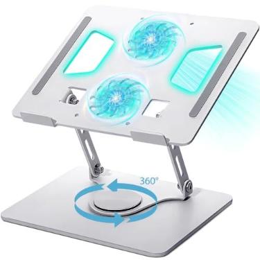 Imagem de Suporte para Notebook e Tablet de Mesa Com Rotação - Base e Apoio para Notebook - Branco