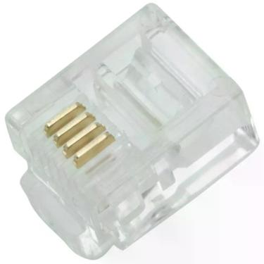 Imagem de Conector Macho RJ11 Connect Pro Formato 6x4 Plástico 100 Unidades