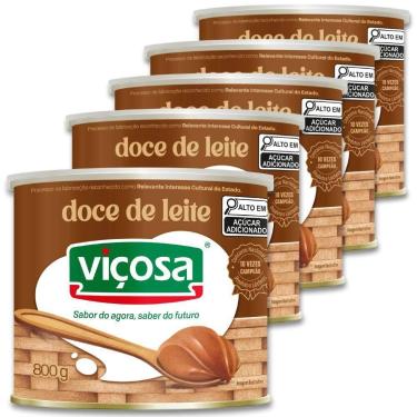 Imagem de Doce de Leite Mineiro Puro Viçosa Kit 5 unidades de 800g - 11457, Viço
