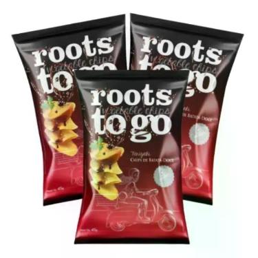 Imagem de Chips de Batata-Doce Teriyaki Roots to Go contendo 3 pacotes de 45g ca