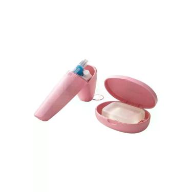 Imagem de Kit Porta Escova Dental e Saboneteira - Rosa MARTIPLAST