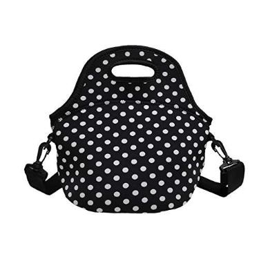 Imagem de Lancheira Bolsa Térmica Neoprene - Bolinha Preto, Ideal Produtos Ortopédicos