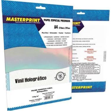 Imagem de Filme Adesivo INKJET A4 135G Holográfico (pacote com 10 Folhas) - Mast
