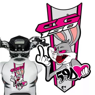 Imagem de Adesivo Faixa Gravata Sem Resina Moto Cg 150/160 Pernalonga Rosa Cor Cg 150