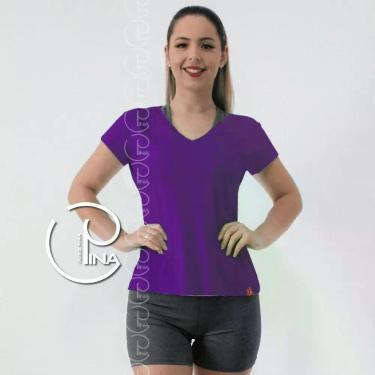 Imagem de Camiseta Poliamida Dry Fit Seca Fácil P M G GG PINA , GG, Lilás