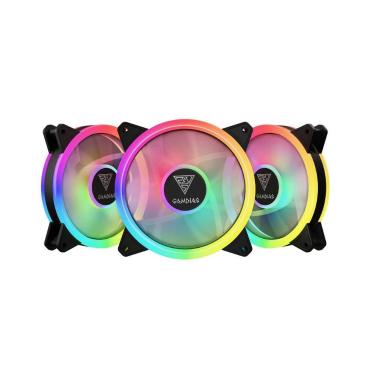 Imagem de Kit 3 Coolers 120mm Gamdias Aeolus - RGB - M2-1203 LITE