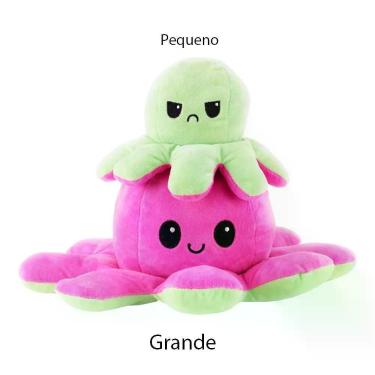 Imagem de Polvo Reversível Humor Grande Tiktok Pelúcia Pink/Verde