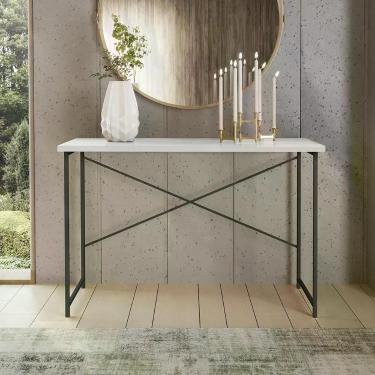 Imagem de Aparador Steel 76 Cm Estilo Industrial Com Pés Em Aço Preto/branco