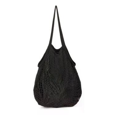 Imagem de Bolsa Sacola Feminina De Praia Tiracolo Macramê Viagem - Alwy, Preto