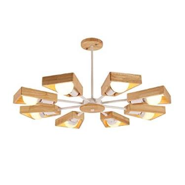 Imagem de Luminária pendente moderna LED, lustre moderno preto e branco, iluminação de árvore, 3/5/6/8 luzes, moinho de vento LED, luz pendente nórdica de madeira compatível com sala de estar, quarto