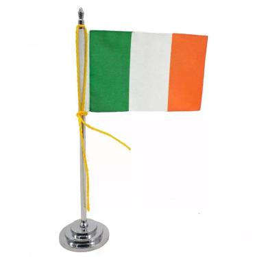 Imagem de Mini Bandeira De Mesa Da Irlanda 15 Cm Poliéster