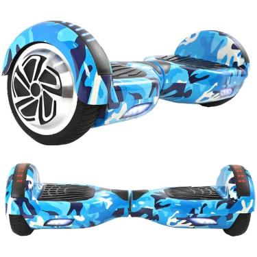 Imagem de Hoverboard Camuflado Azul Smart Balance Com Som E Luz Ideal Para Prese