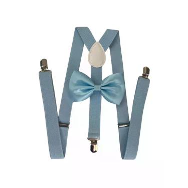 Imagem de 5 Kits Suspensório + Gravata Borboleta Adulto - STYLESTORE, Azul bebê,